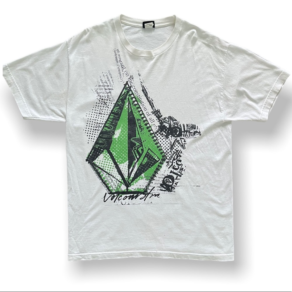 Large White Vintage Graphic Volcom T-Shirt